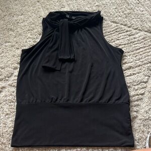 Express Black Sleeveless Blouse with Tie